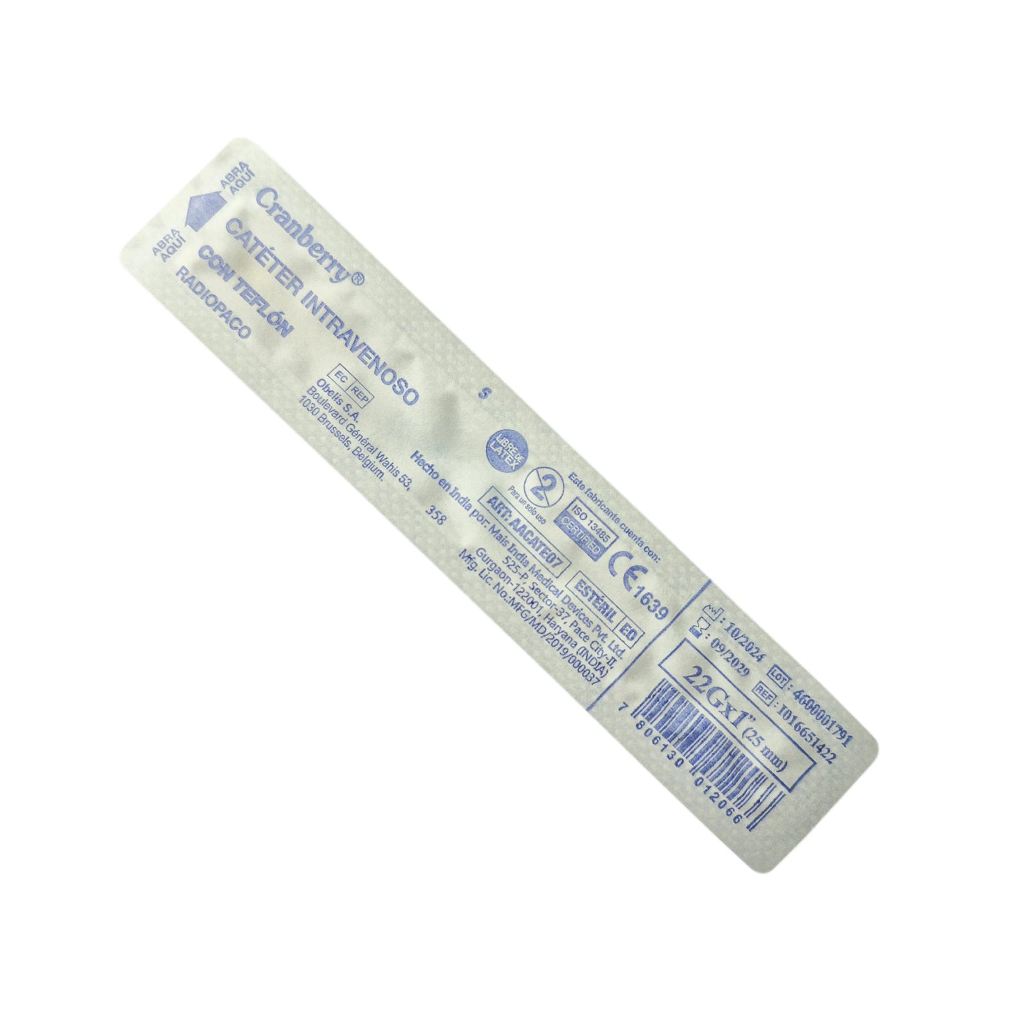 Catéter Intravenoso Periférico Estéril Cranberry – x50