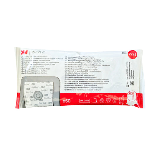 Electrodo ECG 3M Red Dot 2228 Espuma Paquete x50