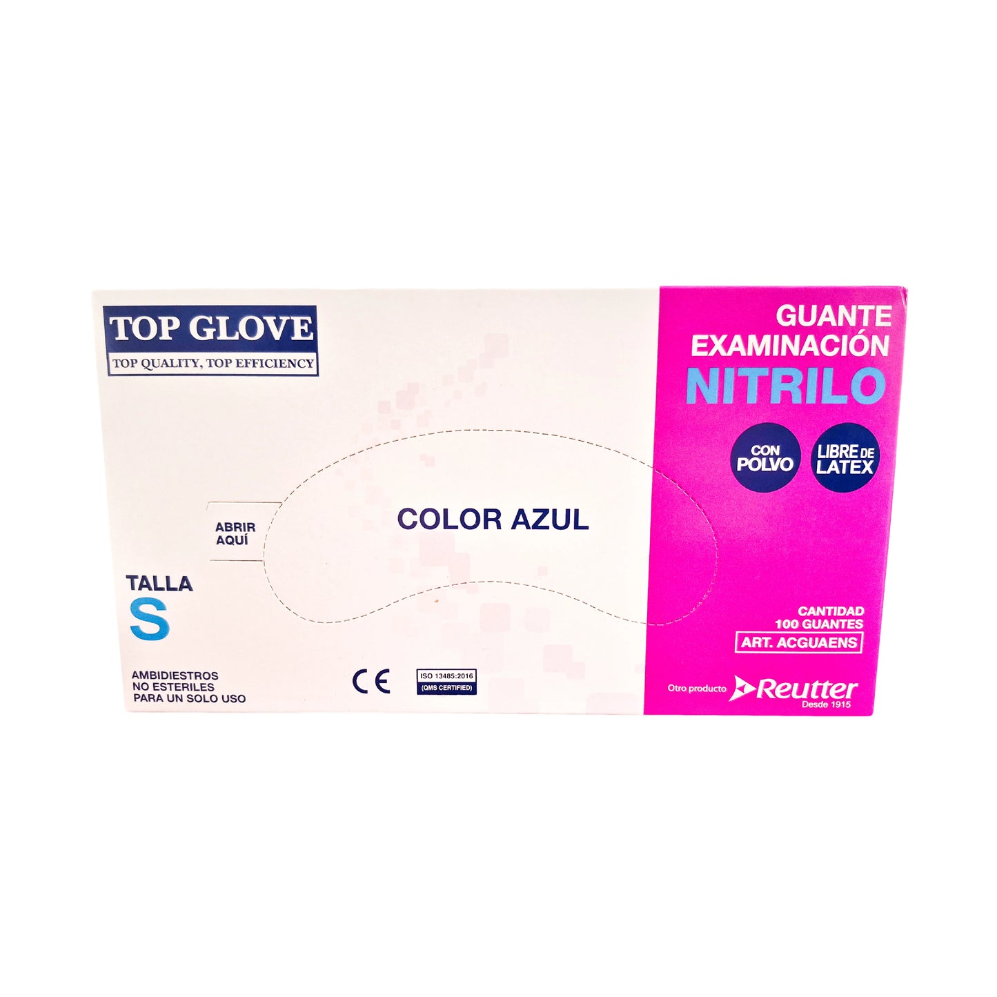 Guante de Nitrilo Examinación Top Glove Caja por 100