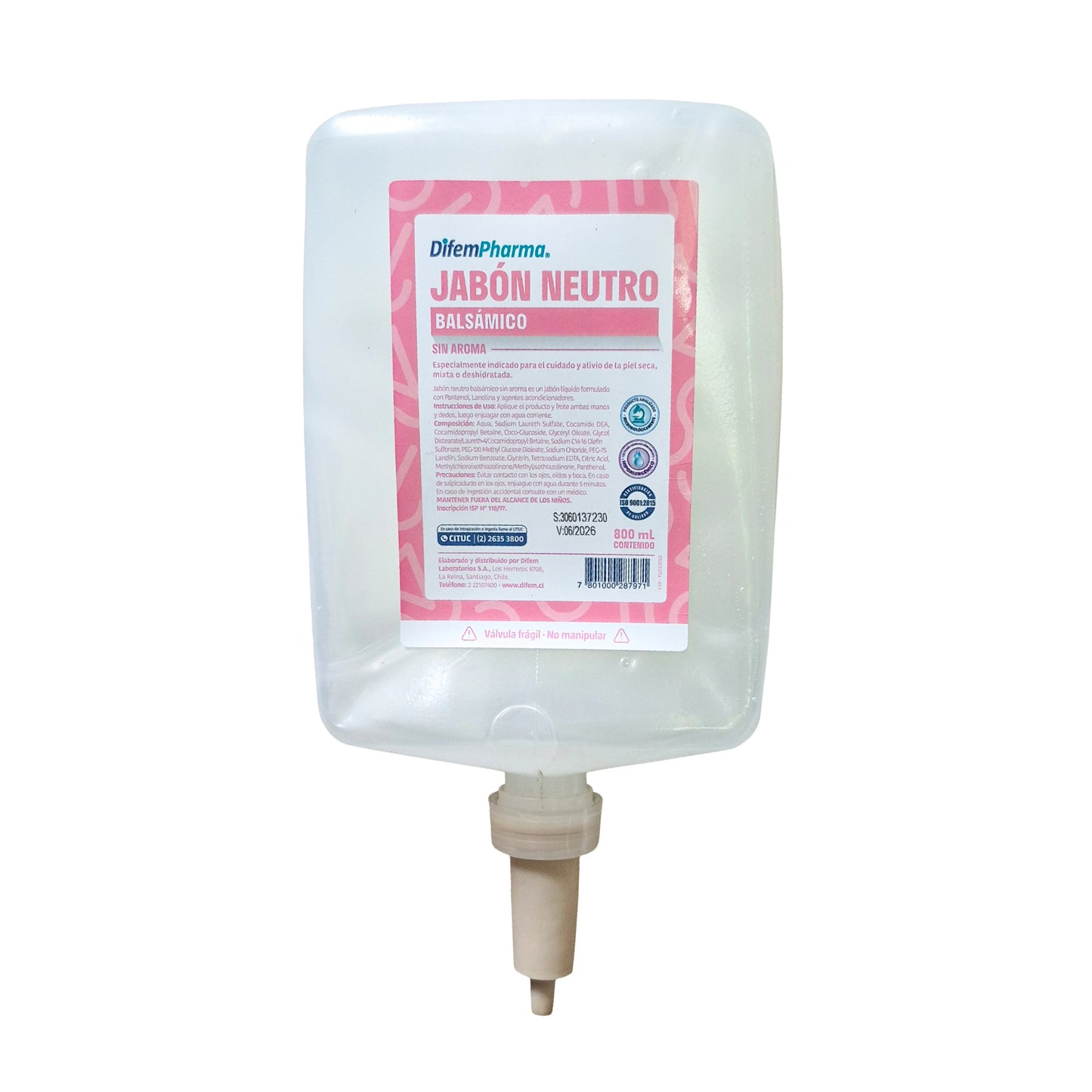 OFERTA Jabón Neutro Balsámico 800cc Difem Pharma