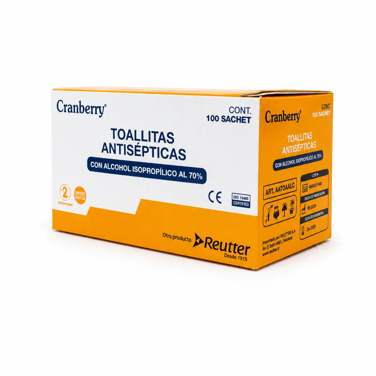 Toallas con Alcohol Isopropílico 70%