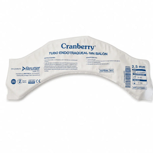 Tubo Orotraqueal sin Balón Cranberry