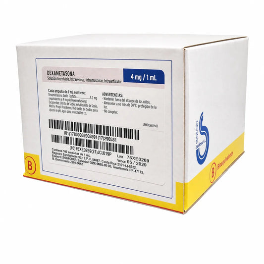 Dexametasona 4 mg/1 mL Solución Inyectable Sanderson (x100)