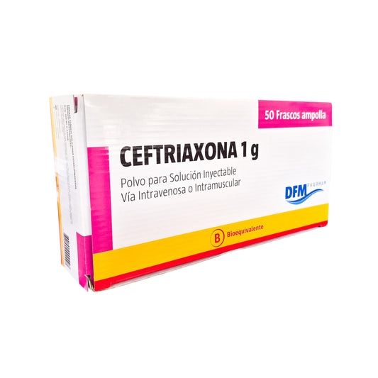 Ceftriaxona 1 g IV/IM 50 Frasco Ampolla