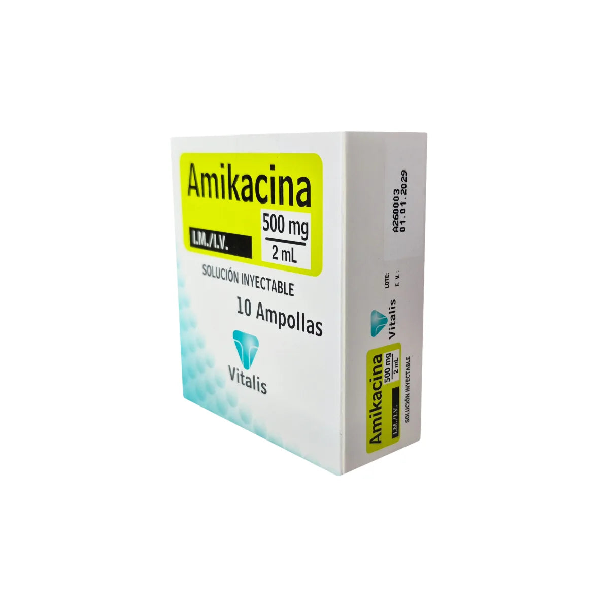Amikacina 500 mg/2 mL Inyectable Antibiótico x10