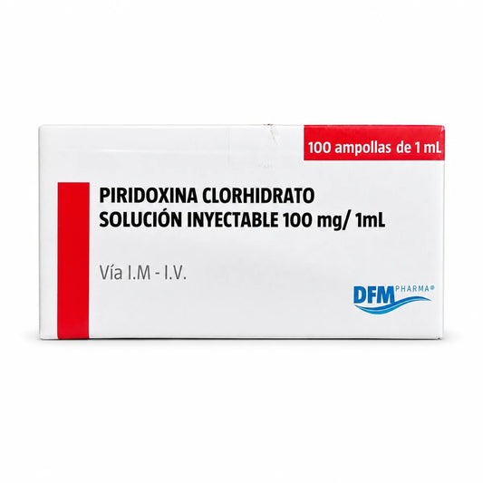 Piridoxina Clorhidrato 100mg/1mL Inyectable x100 DFM Pharma