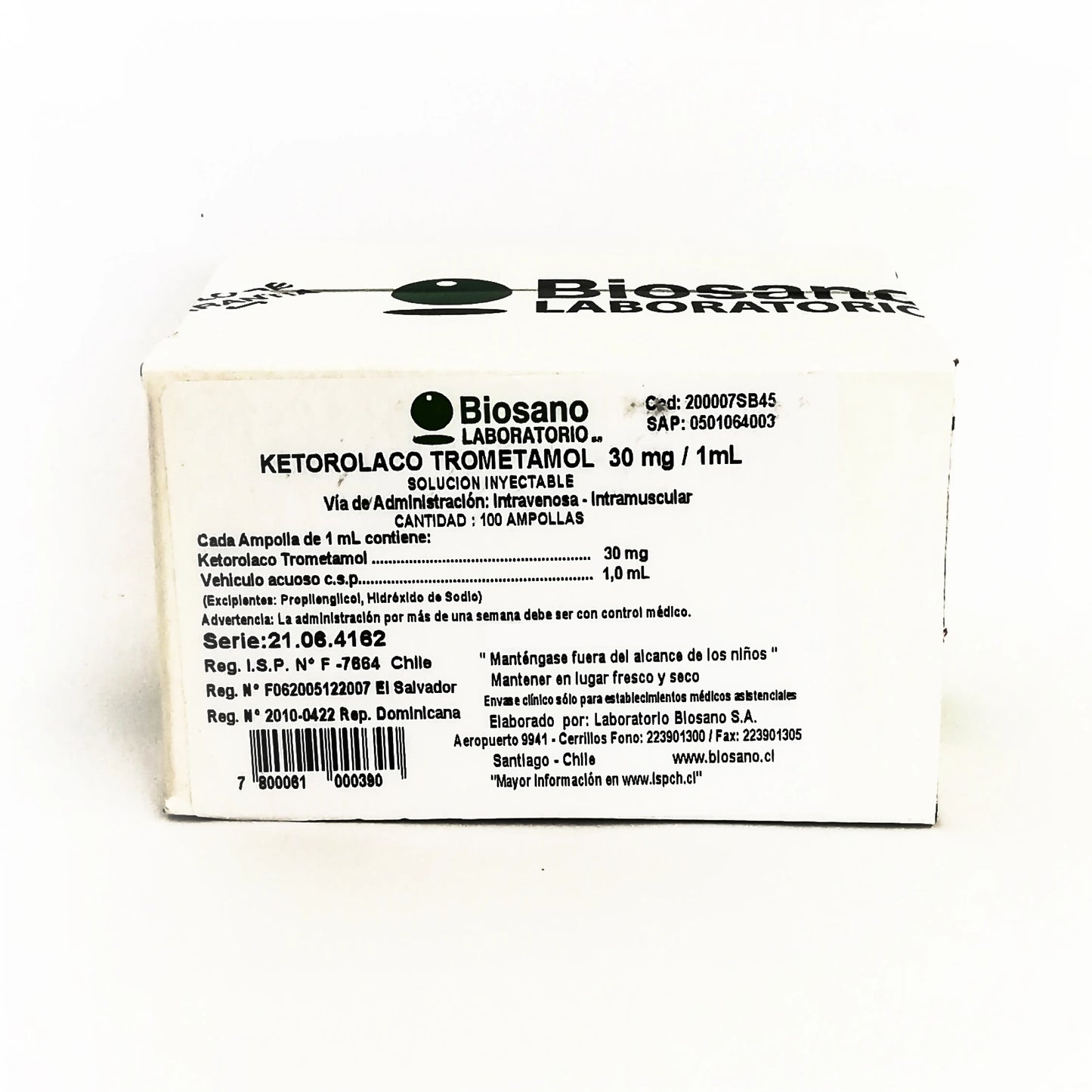 Ketorolaco Trometamol 30 mg/mL IV/IM Biosano
