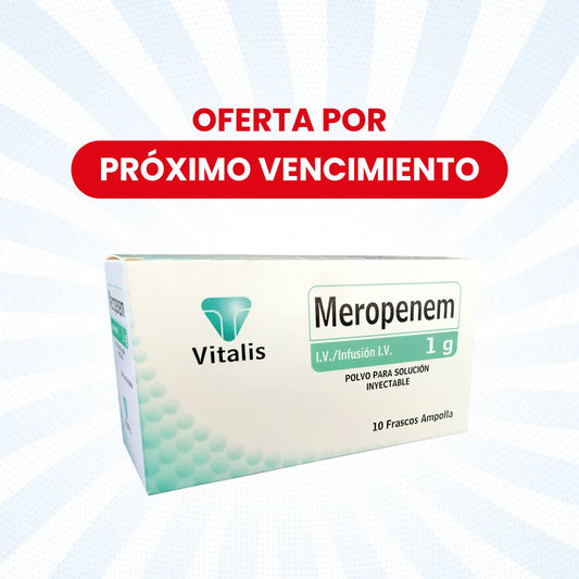 OFERTA Meropenem 1000 mg Polvo para Solución Inyectable x10 Vitalis