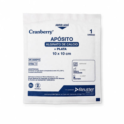 Apósito de Alginato de Calcio + Plata Cranberry
