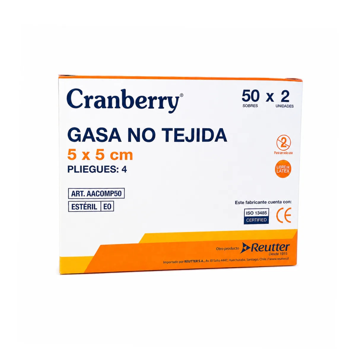 Gasa No Tejida Estéril Cranberry 5x5cm