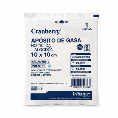 Apósito de Gasa No Tejida con Algodón Estéril Cranberry