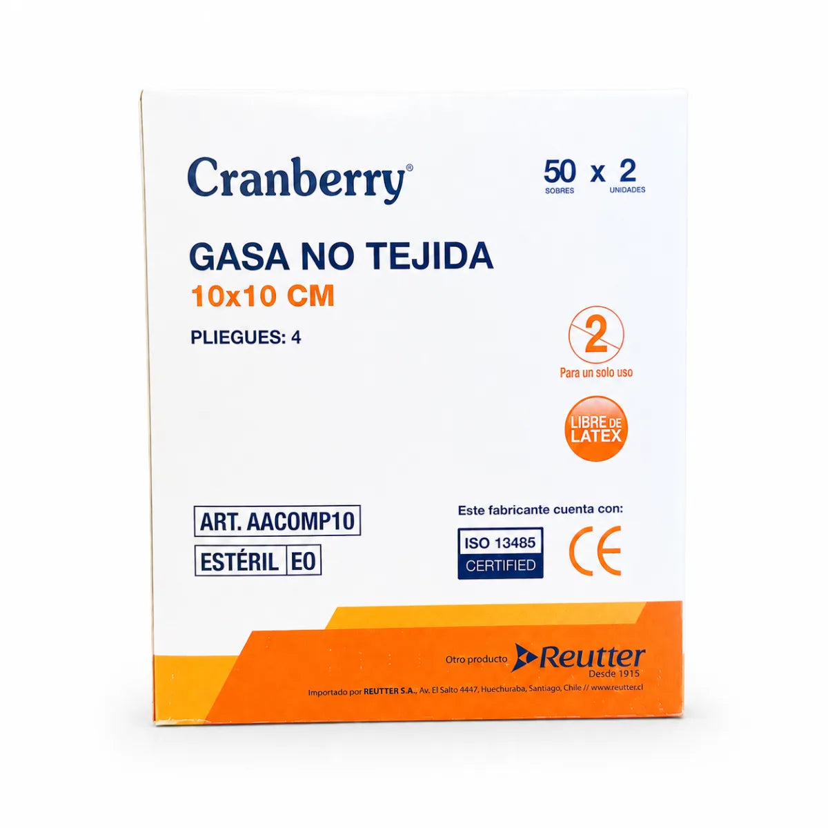 Gasa No Tejida Estéril Cranberry 10x10cm