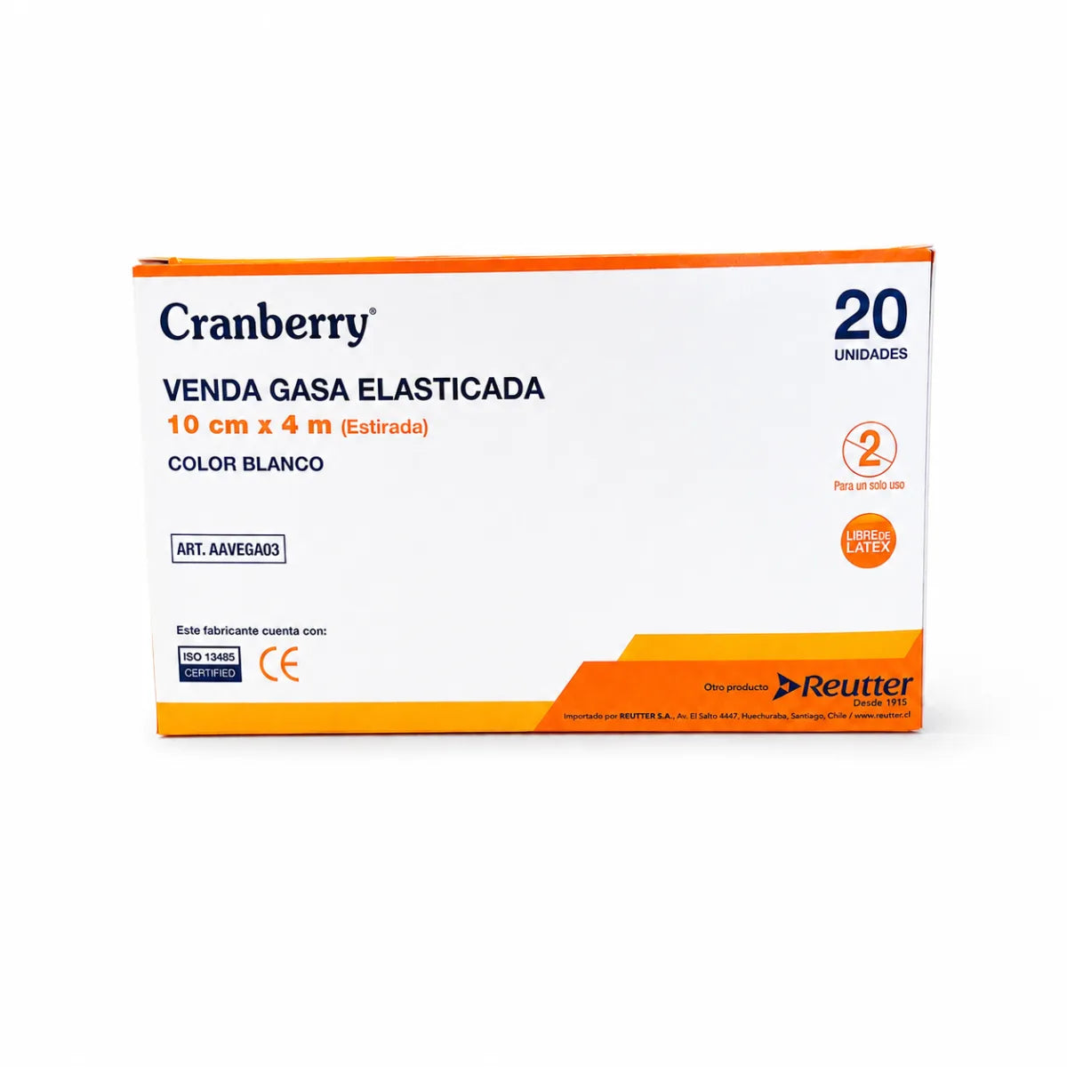 Venda de Gasa Elástica Cranberry 10 cm x 4 m