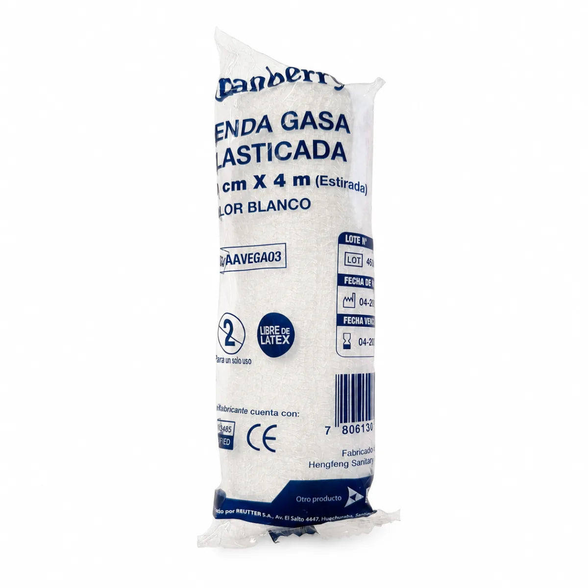 Venda de Gasa Elástica Cranberry 10 cm x 4 m