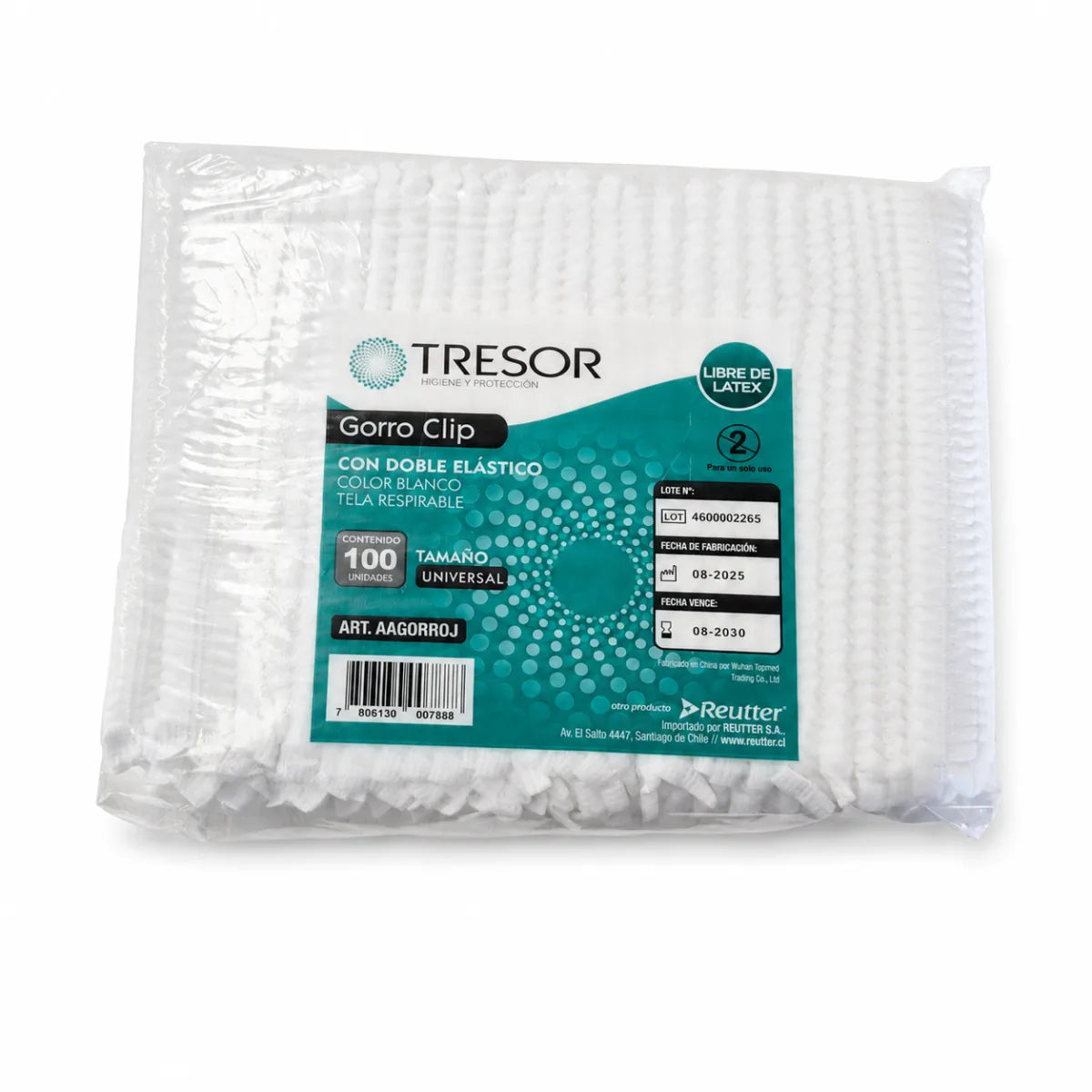 Gorro Desechable Tipo Clip Blanco Tresor