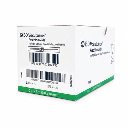 Aguja BD Vacutainer PrecisionGlide Toma Múltiple 21G × 1,5" (x100)