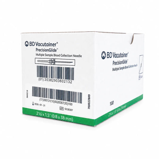 Aguja BD Vacutainer PrecisionGlide Toma Múltiple 21G × 1,5" (x100)