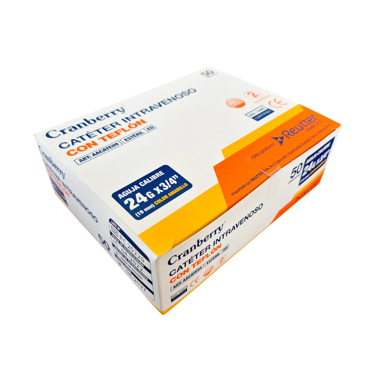 Catéter Intravenoso Periférico Estéril Cranberry – x50
