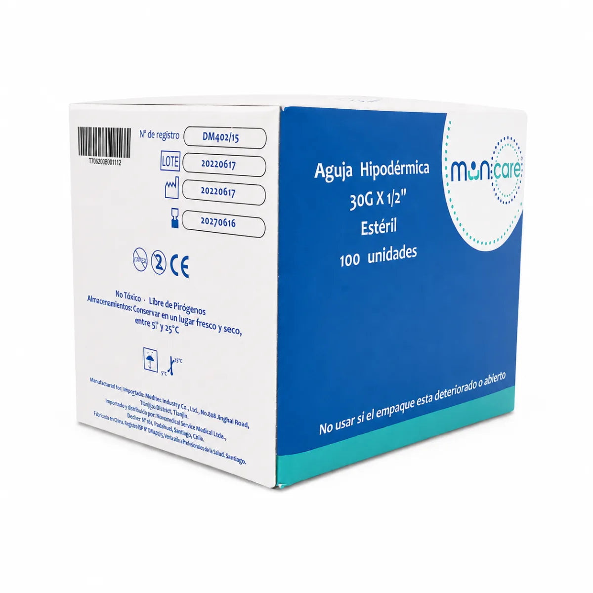 Aguja Hipodérmica Muncare 30G