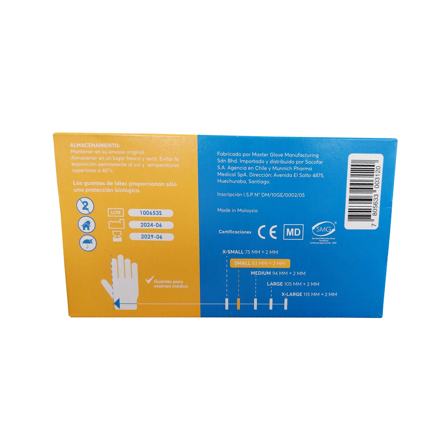 Guante de Látex Blanco Examinación Muncare x100