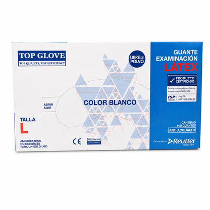 Guante de Examinación de Látex Sin Polvo Talla L