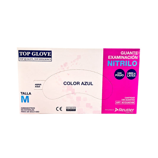 Guante de Nitrilo Examinación Top Glove Caja por 100