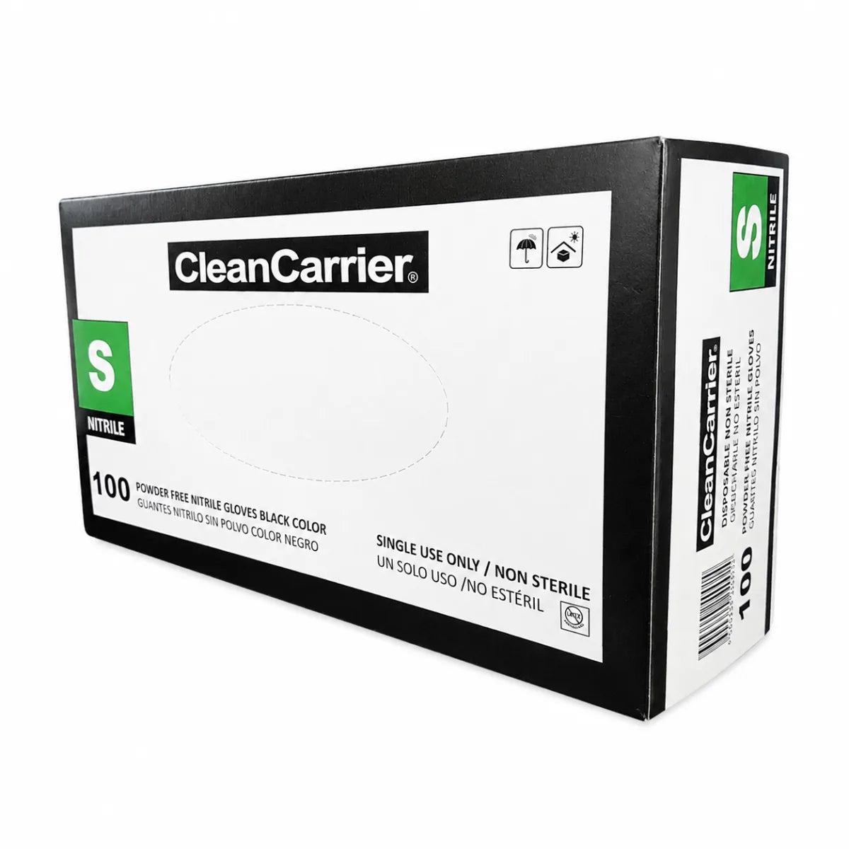 Guante de Examinación de Nitrilo Sin Polvo Negro CleanCarrier