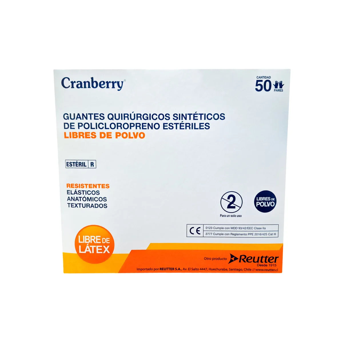 Guante de Poliisopreno Estéril Quirúrgico Cranberry