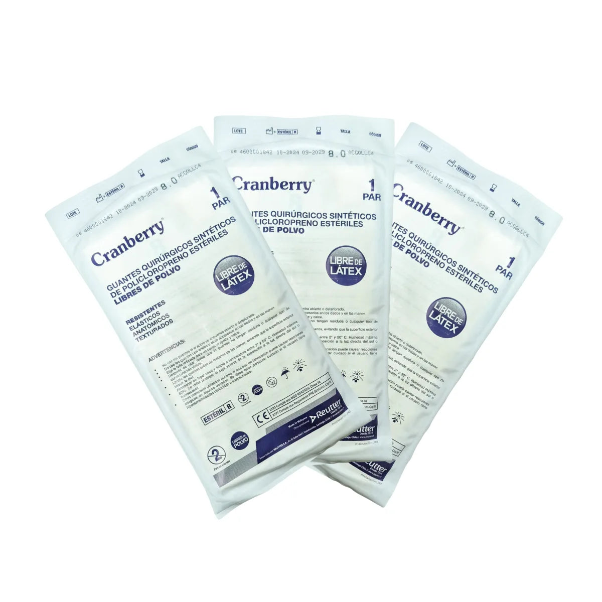 Guante de Poliisopreno Estéril Quirúrgico Cranberry