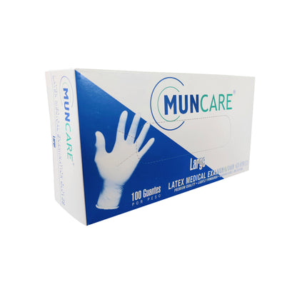 Guante de Látex Blanco Examinación Muncare x100