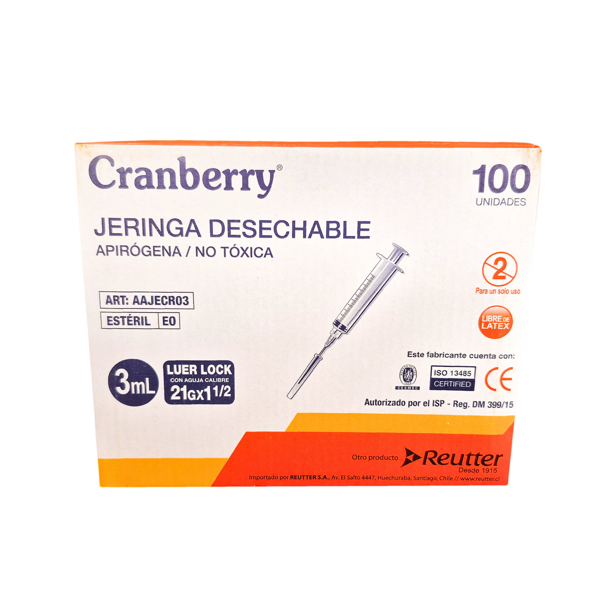 Jeringa SLIP con Aguja Cranberry