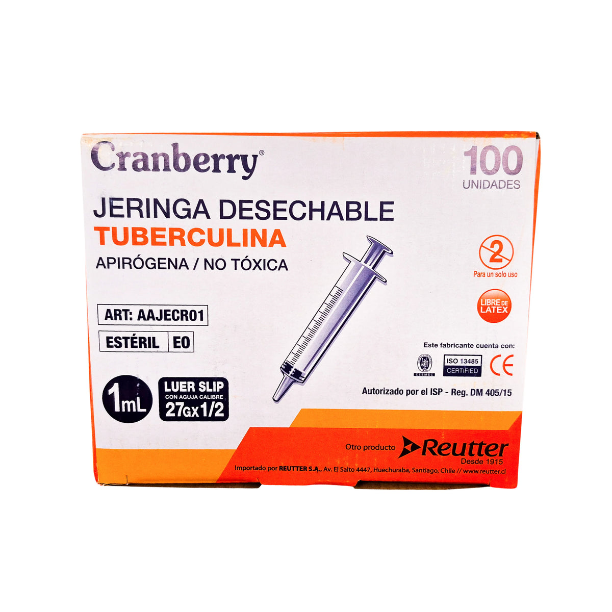 Jeringa SLIP con Aguja Cranberry