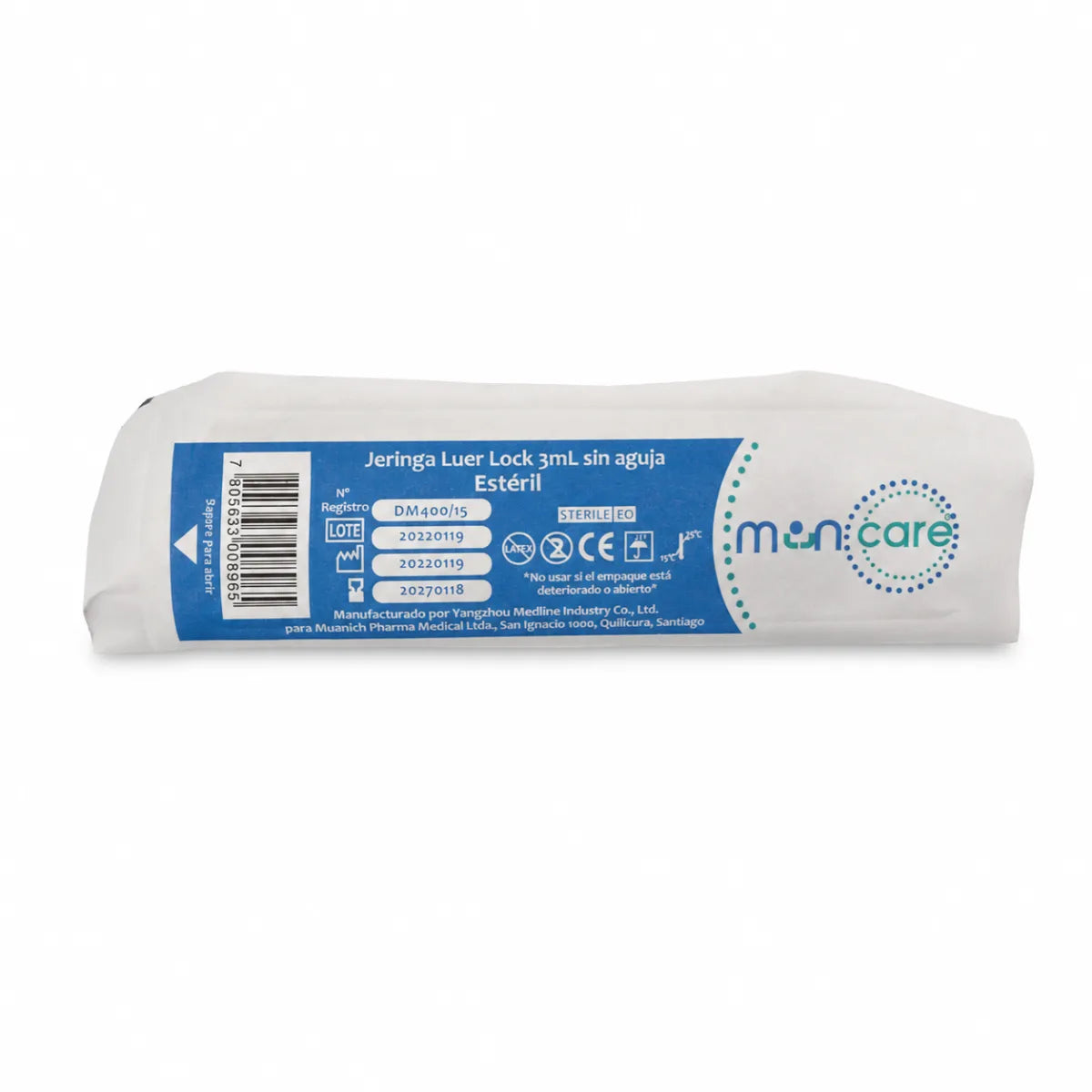 Jeringa Sin Aguja Muncare 3mL Lock x100