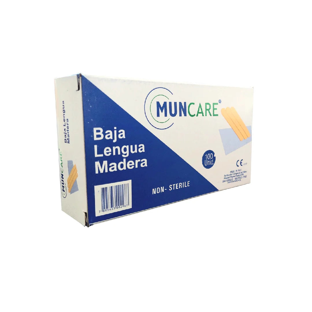 Bajalenguas de Madera Desechable Muncare x100