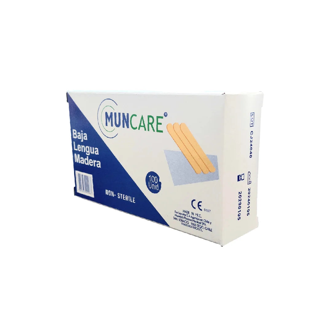 Bajalenguas de Madera Desechable Muncare x100