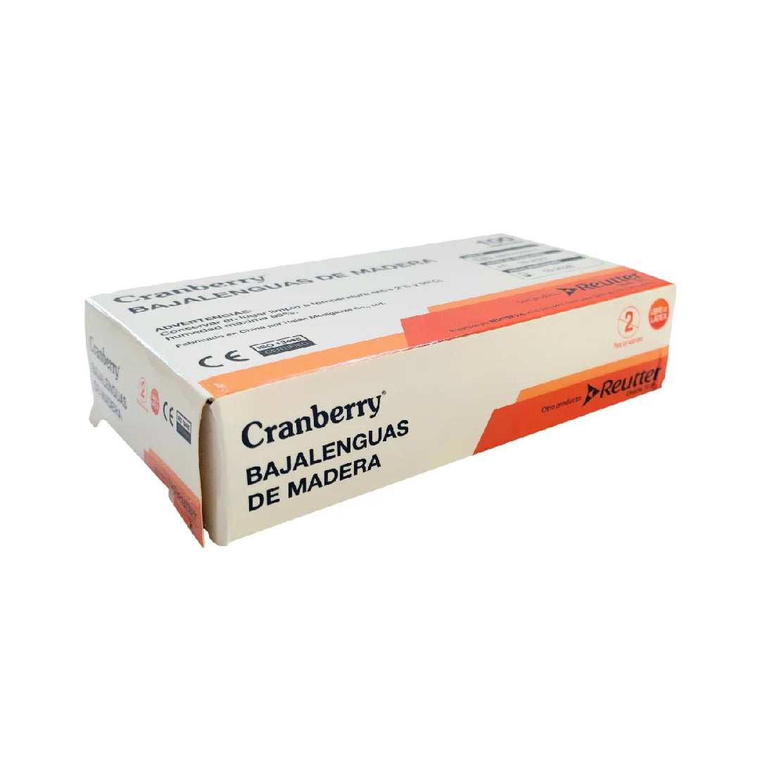 Bajalenguas de Madera Desechable Cranberry x100