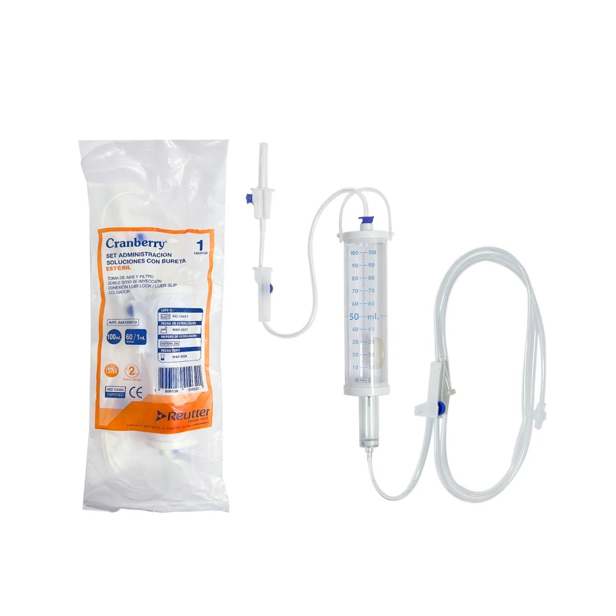 Equipo de Infusión con Bureta Graduada Pediátrica 100 mL