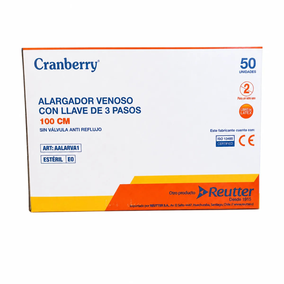 Alargador Venoso Llave de Tres Pasos 100cm x50 Cranberry