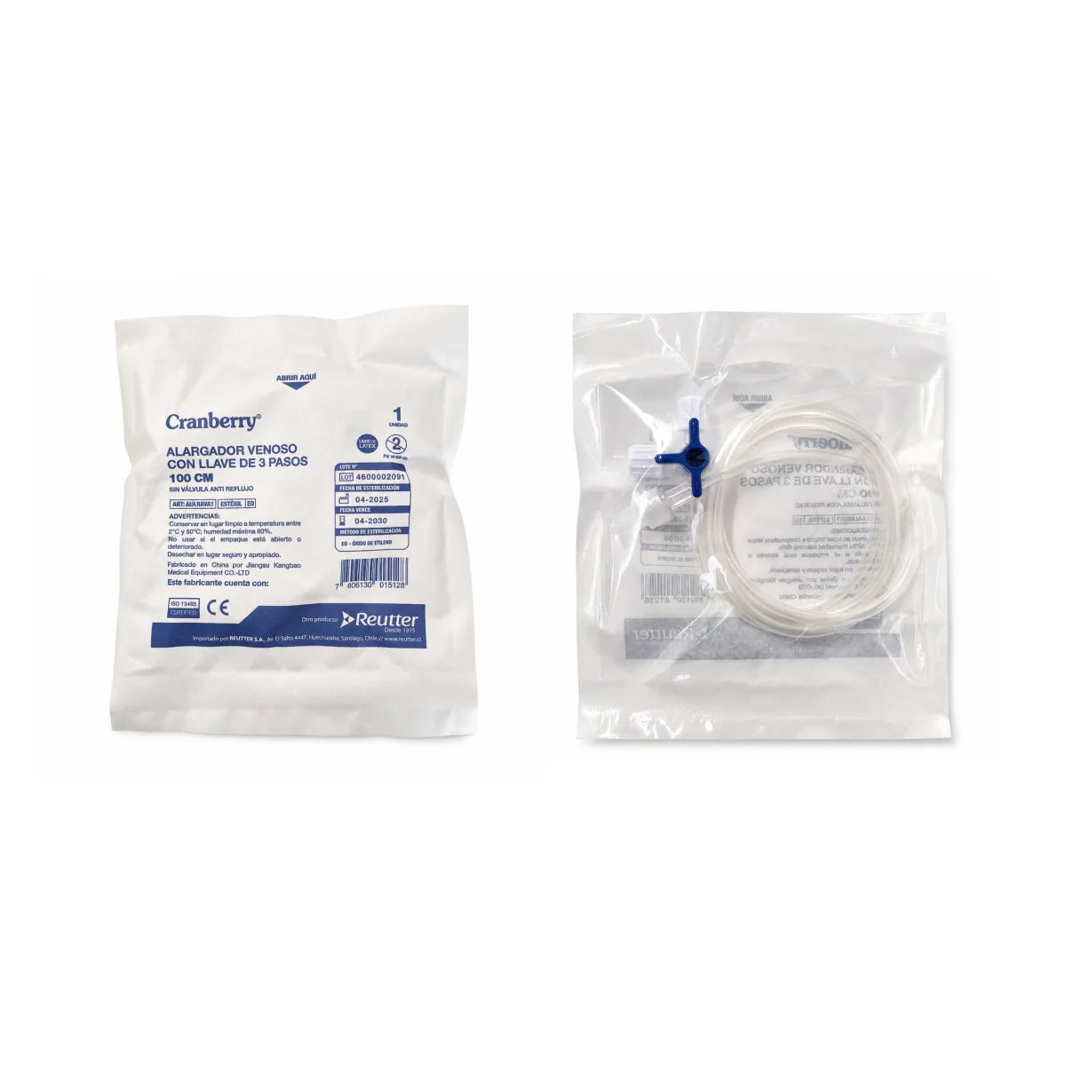 Alargador Venoso Llave de Tres Pasos 100cm x50 Cranberry