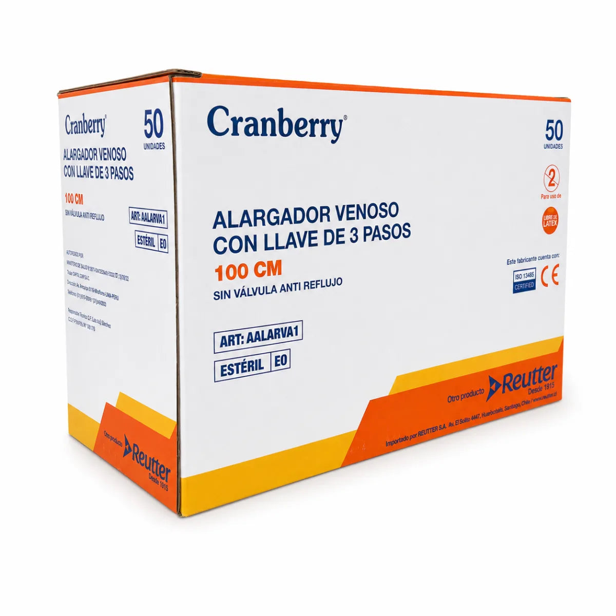 Alargador Venoso Llave de Tres Pasos 100cm x50 Cranberry