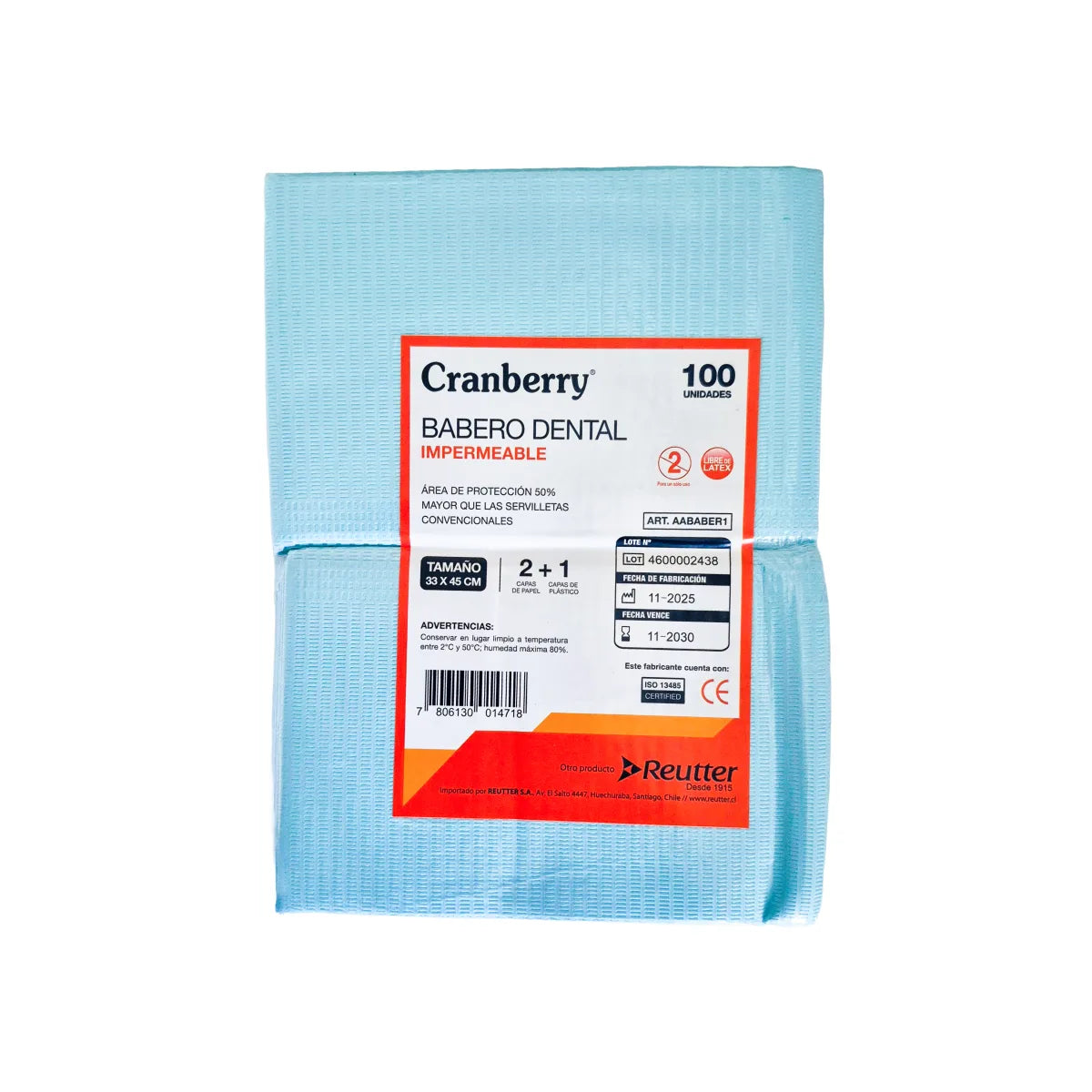Babero Dental Desechable Cranberry x100