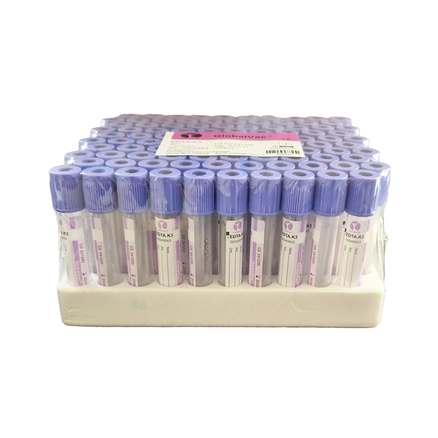 Tubos al Vacío para Muestras de Sangre GlobalVac