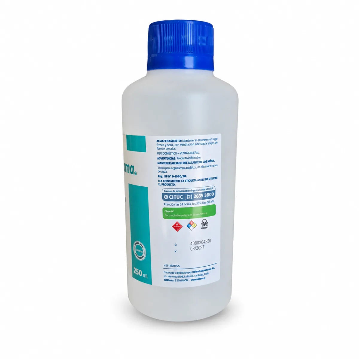 Alcohol Desnaturalizado 95% Difem Pharma 250cc