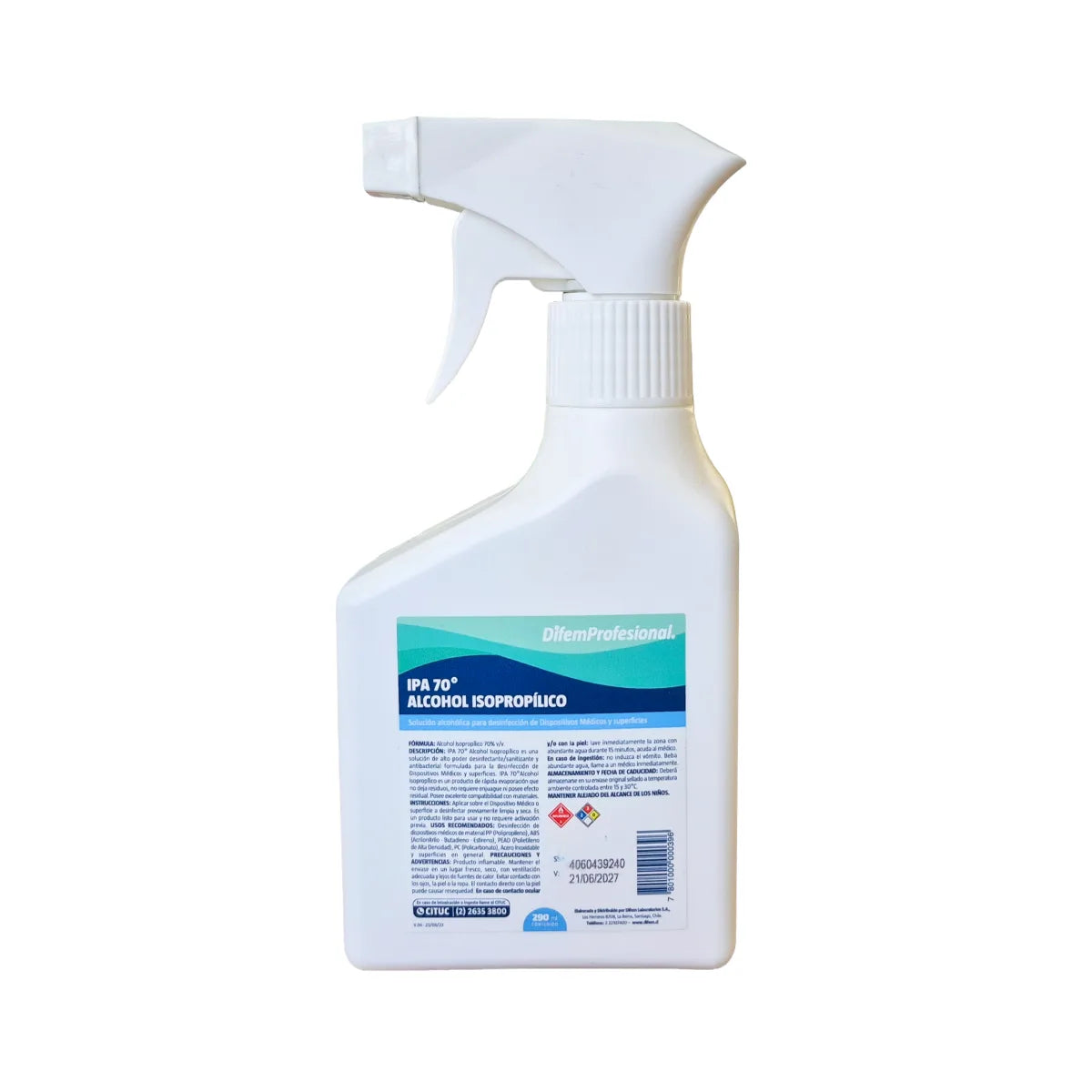 Alcohol Isopropílico 70° Difem Profesional