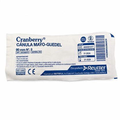 Cánula Orofaríngea Mayo-Guedel Cranberry