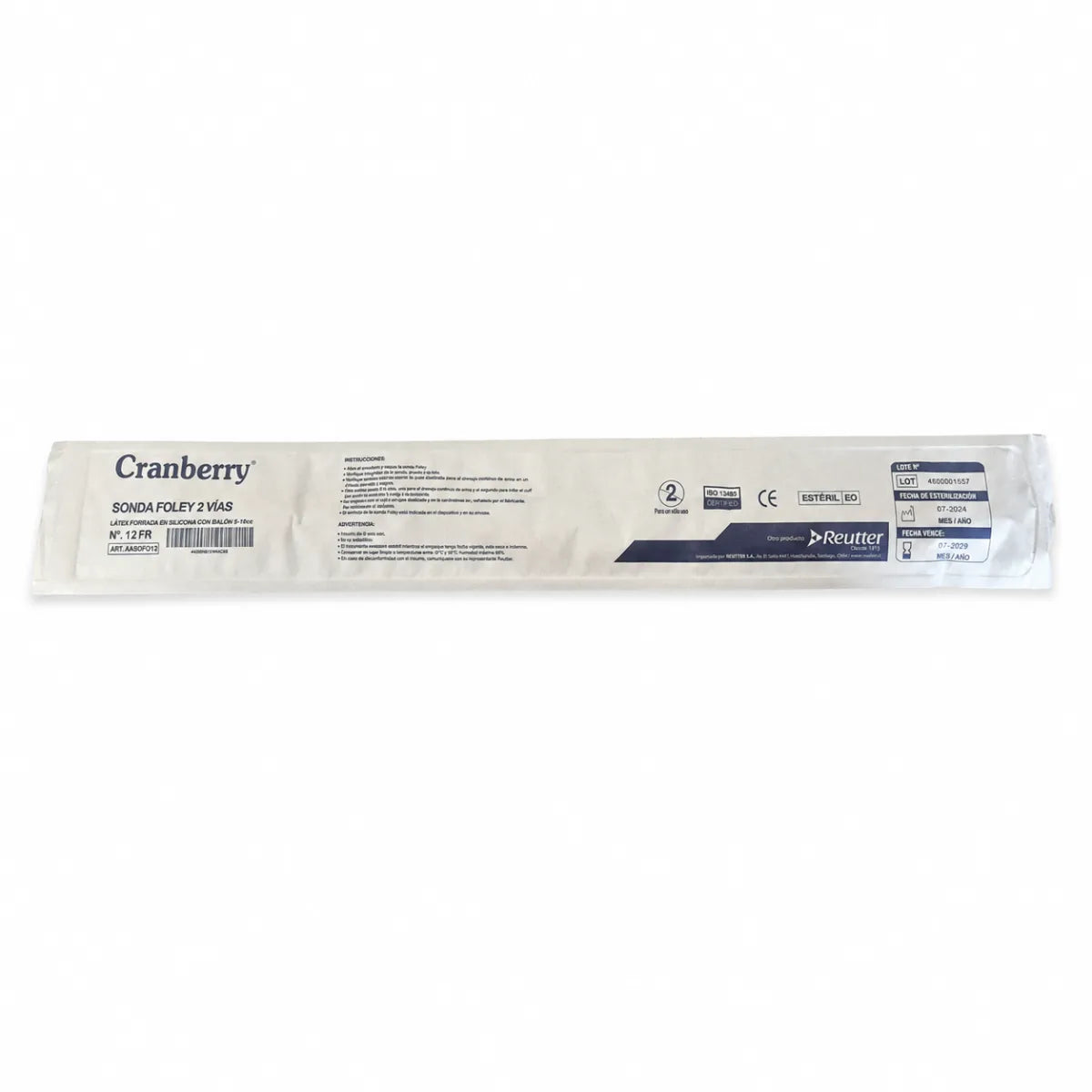 Sonda Foley Látex Forrado en Silicona 2 Vías Cranberry