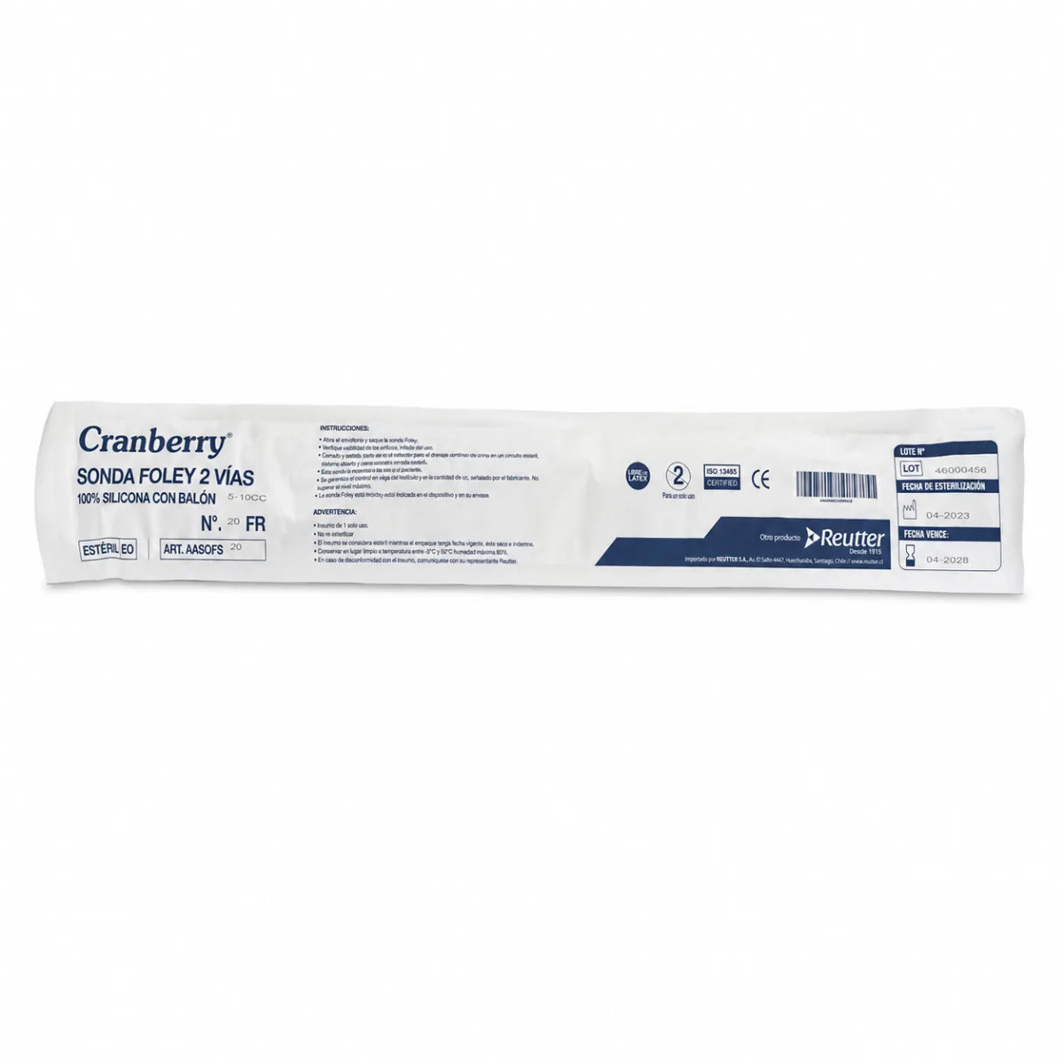 Sonda Foley 2 Vías 100% Silicona con Balón Cranberry