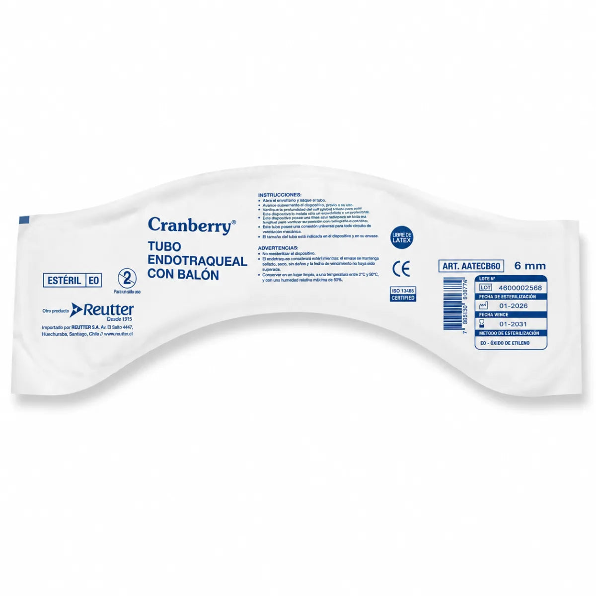 Tubo Endotraqueal con Balón Cranberry 6,0 mm 24 FR