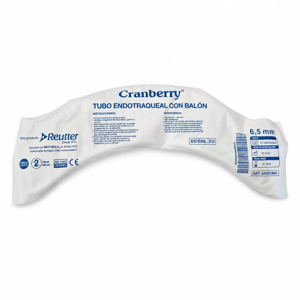 Tubo Endotraqueal con Balón Cranberry 6,5 mm 24 FR