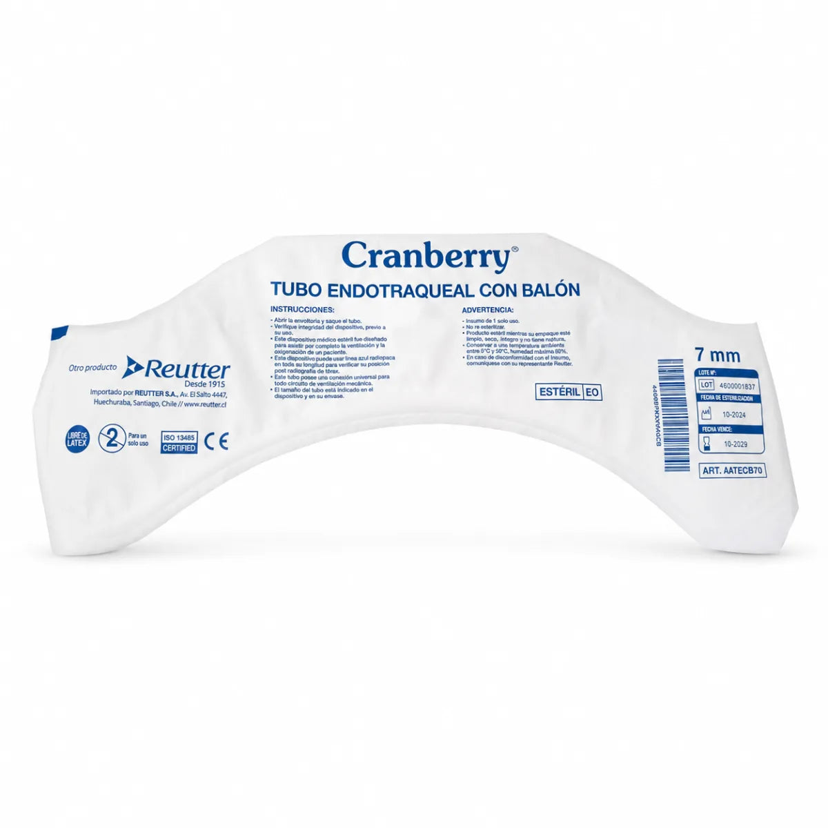 Tubo Endotraqueal con Balón Cranberry 7,0 mm 26 FR